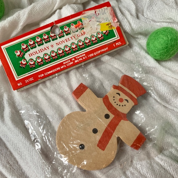 New Old Stock Vintage Snowman Garland Commodore Made in Japan 9 ft NWT Christmas - Picture 2 of 2